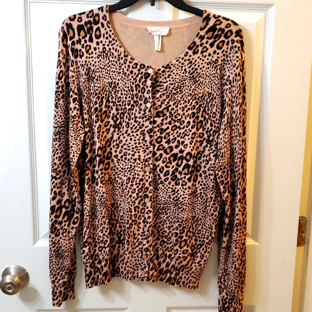 Blu Dahlia Leopard Print Button-Up Cardigan XL